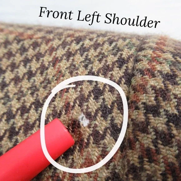 LAUREN RALPH LAUREN Lambswool Houndstooth Plaid Blazer Men Size 40S - Picture 10 of 12